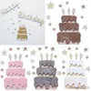 Autre décoration intérieure en bois Happy Birthday Decoration Fond décor décor Ornements Signes autocollants Newborn Photography Accesstes R230630