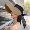 Brede rand hoeden vrouwen zomer vizieren hoed opvouwbare zon groot strand stroming chapeau femme uv bescherming cap gorras