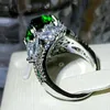 Rings Fantasy Green Sugar Loaf Stone Ring Marquise Accent
