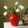 Vases Vintage Style Strawberry Vases Flower Pot Vase Decorative Ornament Flower Arrangement for Office Homestay Party Gifts Decor x0630