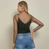 Damenblusen, sexy Damen-Hemd, durchsichtig, transparente Netz-Oberteile, langärmelig, durchsichtig, schlank, Damen-Rollkragenpullover, Pentagramm-Punkt-Basis-Oberteil