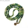 Braccialetti con ciondoli Braccialetti con ciondoli 108 Collana con bracciale Mala per donna Uomo 8mm Perline di pietra di onice Lotus OM Buddha Yoga Preghiera Avvolgimento multistrato Z230630