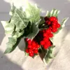 装飾的な花1ピースビーンブランチシミュレーションビーンズクリスマスベリー卸売ウェディングシルクホームデコレーション