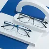 Solglasögon 0 0 5 1 0 till 6 Metal Full Frame Blue Light Blocking Student Myopia Glasögon med Grad Square Reader -glasögon 1 0 4 0 230629