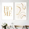 Other Home Decor Sand Waves Gold Palm Posters Abstract Green Line Coral Art Print Canvas Painting Pictures For Living Room Decor R230630