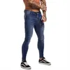 Gingtto Blue Jeans Slim Fit Super Skinny Jeans per uomo Street Wear Hio Hop Caviglia aderente aderente al corpo Big Size Stretch zm05 S248u