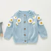 Jackets Spring Baby Girls Embroider Cardigan Coat Clothing Autumn Long Sleeve Printing Knit Children Kids Coats 230630
