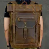 Backpack Backpack Cowhide Leather Men's Backpack 1517 Inch Laptop Bag Men Large Capacity Travel Backpacks Schoolbags Retro Leather Male Bags 230411 Z230701