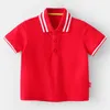 Polos Summer Boys Polo Shirts Multicolor Cotton Short Sleeve Tops Kids Polo Shirt Red Black Blue White Polo Shirts Boys Clothing 230628