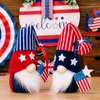 Party Decoration 2023 Independence Day Knitted Hat Faceless Doll With Flag Dwarf American Patriotic Ornament 4th Of July