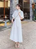 Robes de soirée européenne été minceur tempérament tout-match conception à lacets taille haute blanc longues femmes mode Streetwear 2023