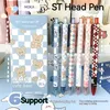 12PCS Blue Animal Press Gel Pen Cute Girl Heart Bear.