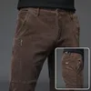 Männer Hosen Herbst Winter Gerade Schlank Stretch Männer Cord Solide Hosen Männlichen Casual Elastische Verdicken Hosen Größe 2838 230630