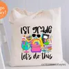 Bolsas de compras para creche com estampa de desenho animado e estampa de desenho animado bolsa de mão para meninas