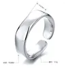 Bagues en grappe S925 bague en argent Sterling lisse irrégulière ouverte pour les femmes mode charme bijoux de mariage cadeau