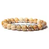 Perlé Gros Strands Bracelet 8Mm Perles En Pierre Naturelle Bracelet Mens Magnifique Semi-Précieux Noir Onyx Lava Tiger Eye Guérison Pour W Oteh4