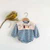 Conjuntos de roupas da primavera e outono Baby Lapeel College Style Bodysuit Recém -nascido Boy e menina Rodper Recém -nascido Roupas de bebê J230630