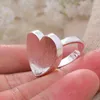 Cluster Rings Arrival Romantic Big Love Heart Platinum Plated Ladies Open For Girlfriend Valentine's Day Gifts Never Fade