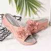 Pantoufles chaussures femmes été sur un coin Pantofle diapositives grande taille Med fleur 2023 doux Rome caoutchouc scandales PU décontracté Floral