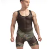 Mens Sexiga underkläder manliga trosor bodysuit trosor kamouflage män kläder bodysuit maskulino jumpsuit aktiv herr kroppskläder wrestli247f