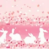 Dresses Pink Bunny Cherry Blossoms Print Lolita Skirt Soft Sister Cartoon Rabbit Pleated Princess Lace Romantic Girl Skirts for Women