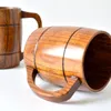 Muggar 240 ml klassisk stil naturlig trä kopp trä öl dricka för festnyhetsgåvor miljövänliga