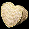 Klusterringar brev hjärtring för män äkta guldpläterade hiphop smycken gratis fraktartiklar gåva trend 230620