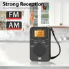 Radyo Taşınabilir Mini Radyo Elde Taşınması AM FM Çift Bantlı Stereo Cep Radyo Alıcı LED Ekran Hoparlör Çalar Saat Cep Radyosu