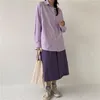 Blusas de mujer Aeleagntmis, blusa rosa Vintage coreana, camisas suaves para mujer, blusas de manga larga informales holgadas elegantes moradas para primavera OL