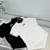 Kadın T Shirt Moda Klasik Trendy Lüks Tasarımcı Bez Kadın Yaz Yuvarlak Boyun Baskı Logo Kısa Kollu Siyah Beyaz T-shirt