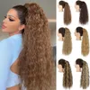 Perruques synthétiques XINRAN longs faux cheveux pièces cordon queue maïs bouclés pour les femmes fibre haute température 230630