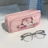 Grande capacité sac à crayons esthétique école Kawaii papeterie boîte stylo étui fermeture éclair pochette fille fournitures