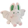 Kawaii Soft Fluffy White Bat Rabbit Plush Toys Stuffed Plushie Animals Bunny Bat Plush Toys For Kids Birthday Gifts For Girls