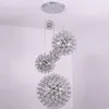 Lustres Loft Staircase Lustre de Fogo de Artifício Bola de Aço Inoxidável Lâmpada de Suspensão Moderna El Spark Iluminação Luz Decorativa