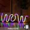Lampa ścienna USB Neon znak gładki krawędź LED Noc bez blasku komputerów stacjonarnych