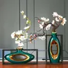 Vasos Estilo chinês Criatividade Vaso de cerâmica Moldura de madeira Vaso retrô a céu aberto Casa moderna Arranjo de flores Decoração Vasos de flores x0630