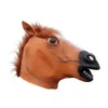 Maski imprezowe Brown Horse Mask Halloween Head Lateks Creepy Animal Kostum