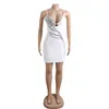 Biała mini seksowna sukienka Big Flower Bandage Fashion Bandage Bodycon sukienki wieczorowe 0519