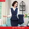 Tweedelige jurk Hoogwaardige Koreaanse lentemode Gestreepte blazer Jas Broek Pak Dames Vrouwelijk Kantoor Dames Zakelijke werkkleding Formele set 230629