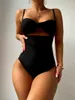 Maiô feminino sexy maiô de uma peça 2023 feminino monokini trançado bodysuit feminino recortado moda praia Maillot De Bain