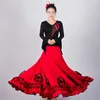 Röd balsal danskjol Kvinnor Flamenco Elegant Waltz outfit Spanish Dress Stage Costume Extoic Wear JL2493294G