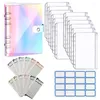 Present Wrap Budget Book Money Organizer Cash Binder kuvert klistermärken A6 dragkedja böcker planerare liten klar