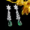 Charm Mormor Green Water Drop Zircon Earrings New Net Red Luxury Fashion Niche Unique 230630