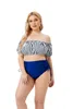 Women's Swimwear 2023 Large Size 5XL Off Shouder Bikini Set Women Two Piece Swimsuit Female High Waist Big 4XL Bathsuit Bather