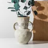 Vasi Vaso in ceramica con due spighe Fioriera per fiori di grande diametro Hotel Guest House Decorazione artistica fatta a mano x0630