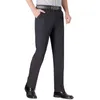 Herrbyxor Ankomst Mens Casual Business Men Mid Full Length Soft Trim Brandbyxor Regelbunden rak Svartgrå stor storlek 3040 230630