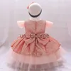 Conjuntos de roupas de natal bolo de lantejoulas duplo vestido de bebê menina aniversário de 1 ano festa de recém-nascido vestidos de casamento crianças batizado roupas de criança j230630