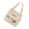 Dinnerware Sets 1Pc Canvas Hand Bag For Womens Stylish Adorable Lunch Container Beige