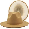 Intero unisex a due toni floppy floppy largo piatto in lana in lana abito da cowboy cappelli Fedora per uomini donne vintage jazz cap2801406