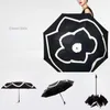 Guarda-chuvas femininos Camellia Designer Alto nível de aparência de luz simples Vinil luxuoso UV Ensolarado e chuvoso Guarda-chuva disponível